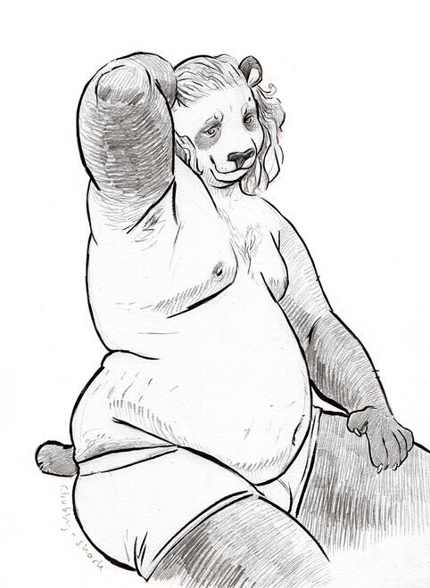 Traditional Example Panda in Ink